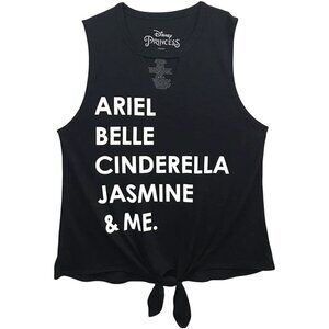 NEW Disney Womens XL Ariel Belle Cinderella‎ Princesses and ME Tank Top Black